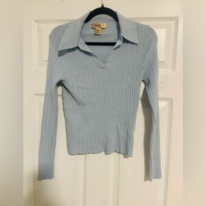 Bailey 44 Sky Blue Ribbed Blouse